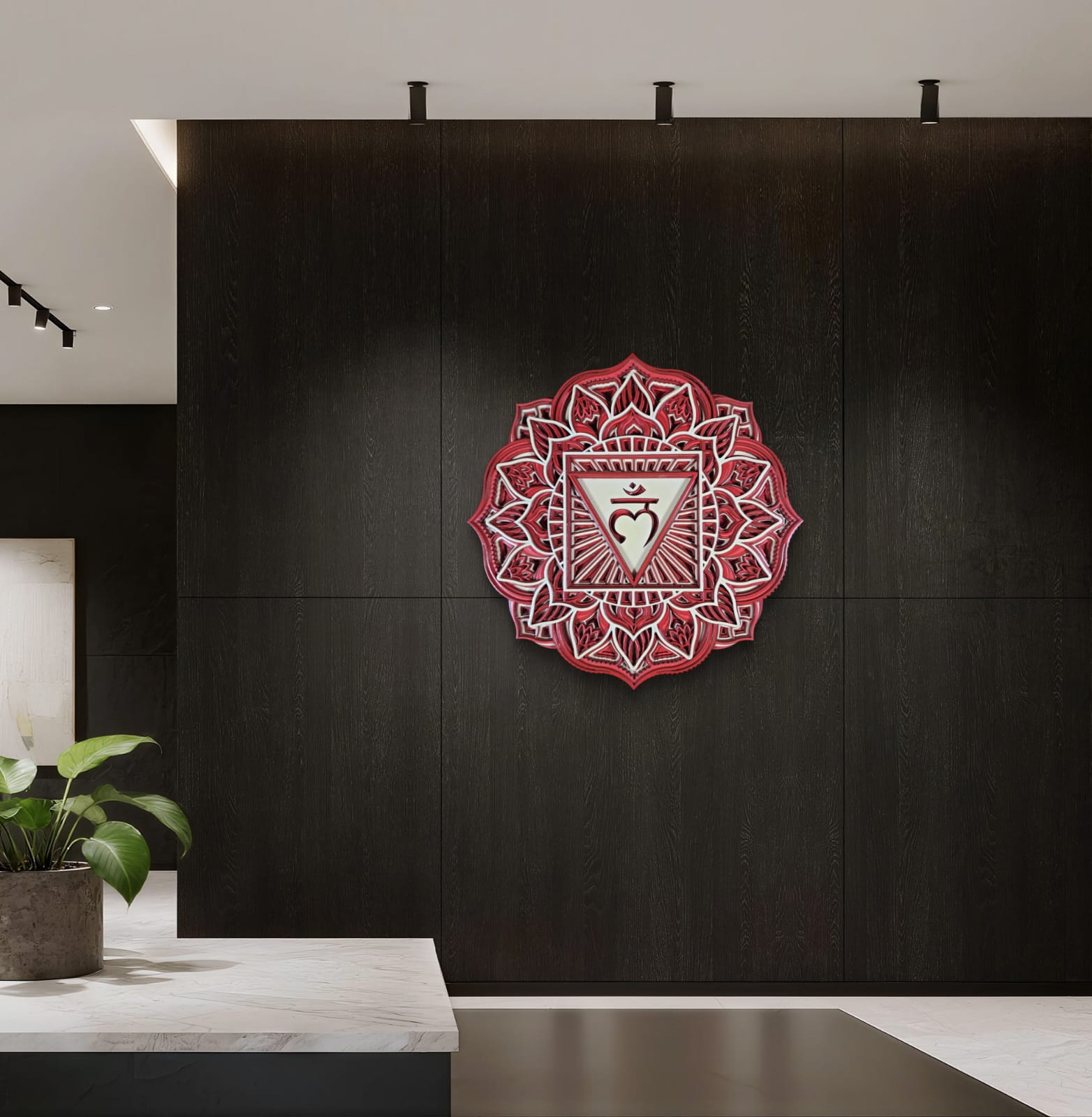 Root Chakra Wooden Mandala Wall Art – Muladhara Décor