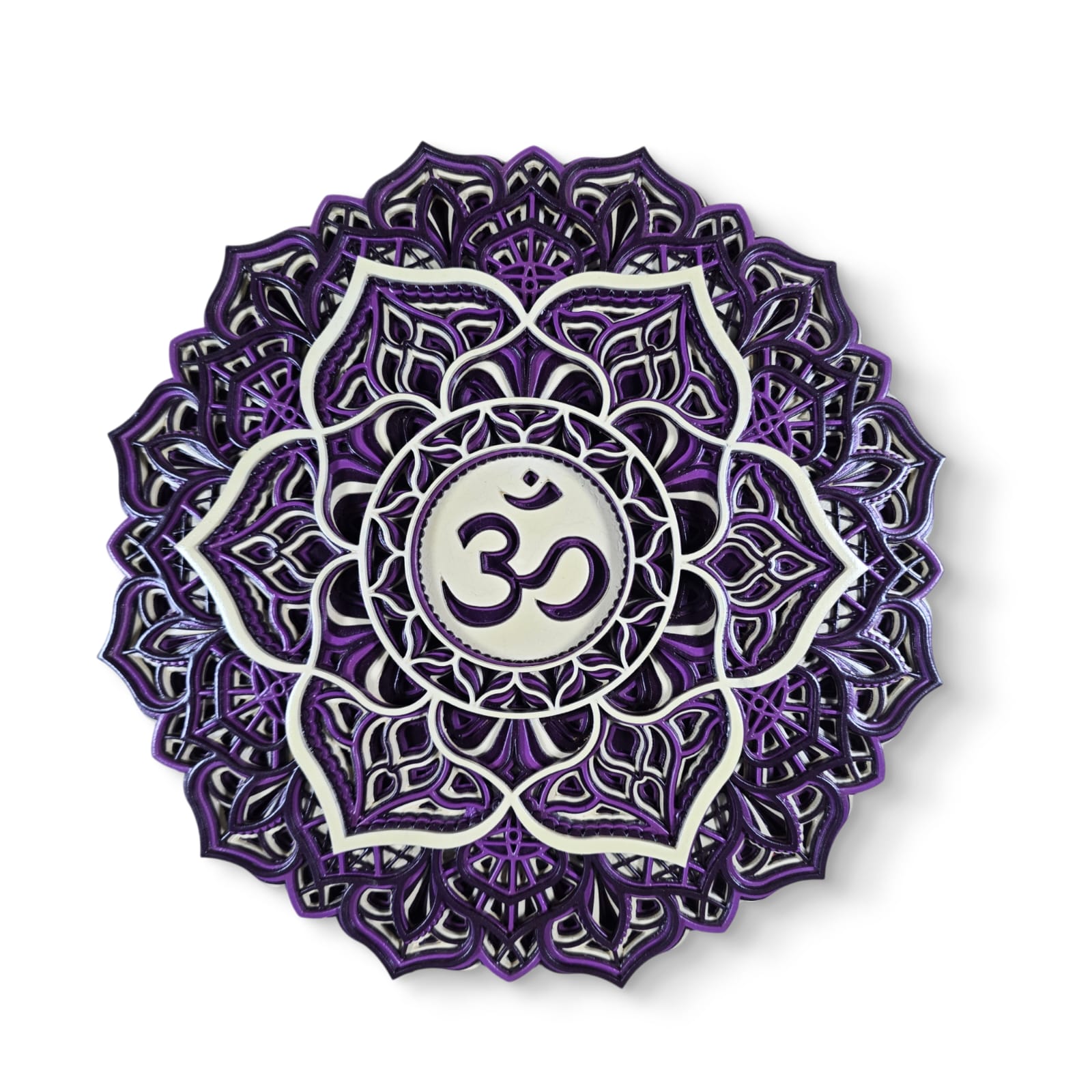 Crown Chakra Wooden Mandala Wall Art – Sahasrara Décor