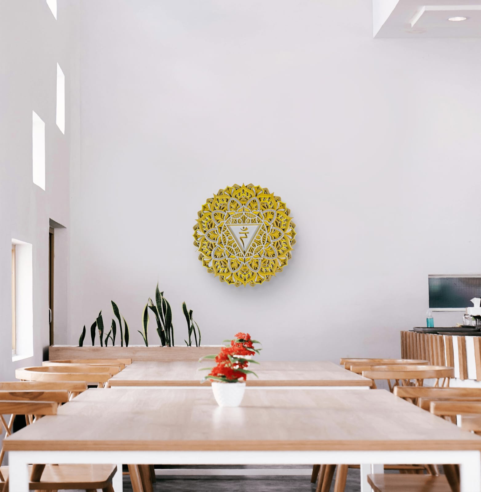 Golden Chakra Mandala Wall Art – Solar Plexus Chakra (Manipura)