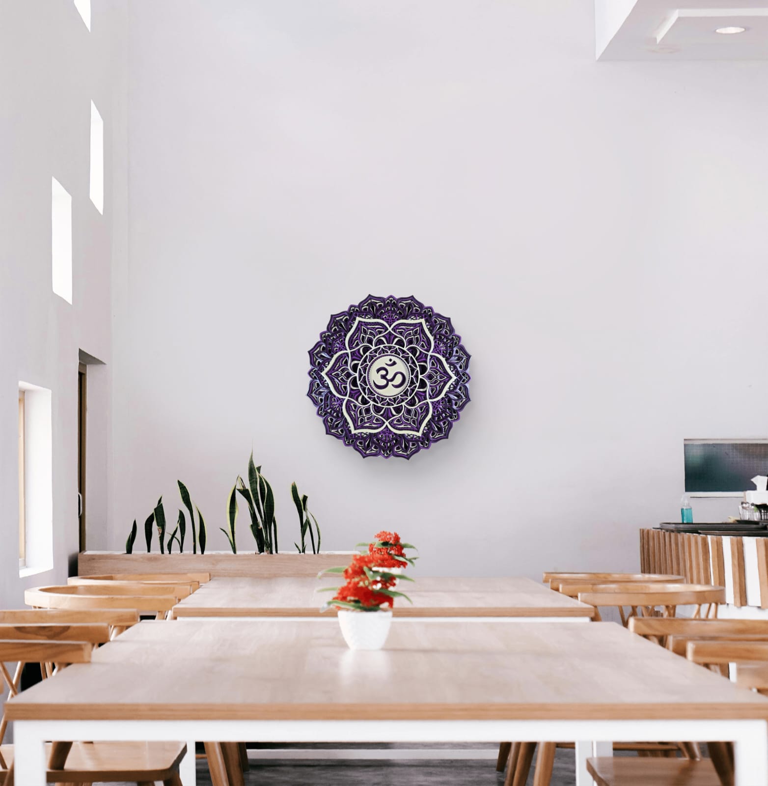 Crown Chakra Wooden Mandala Wall Art – Sahasrara Décor