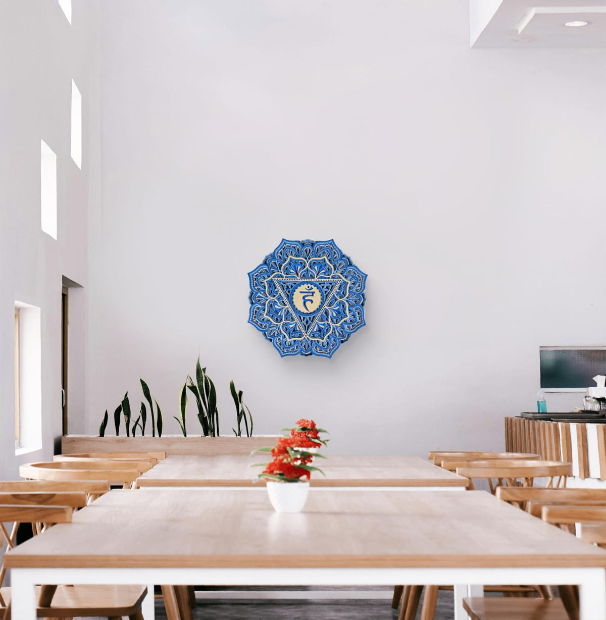 Blue Chakra Mandala Wall Art – Throat Chakra (Vishuddha)