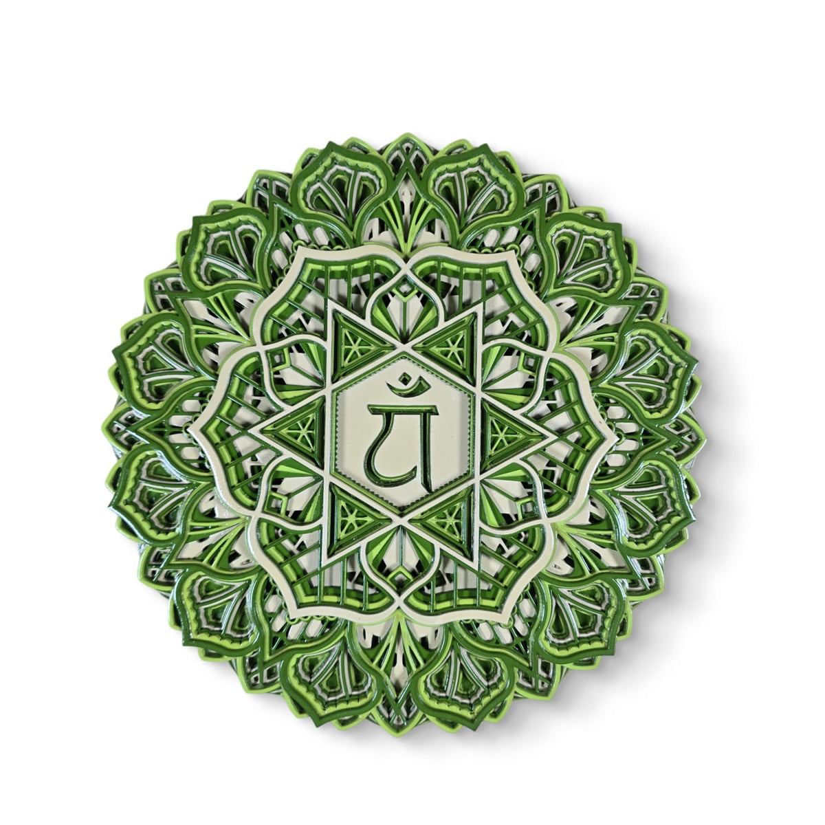 Heart Chakra Mandala Wall Art – Green Anahata Décor