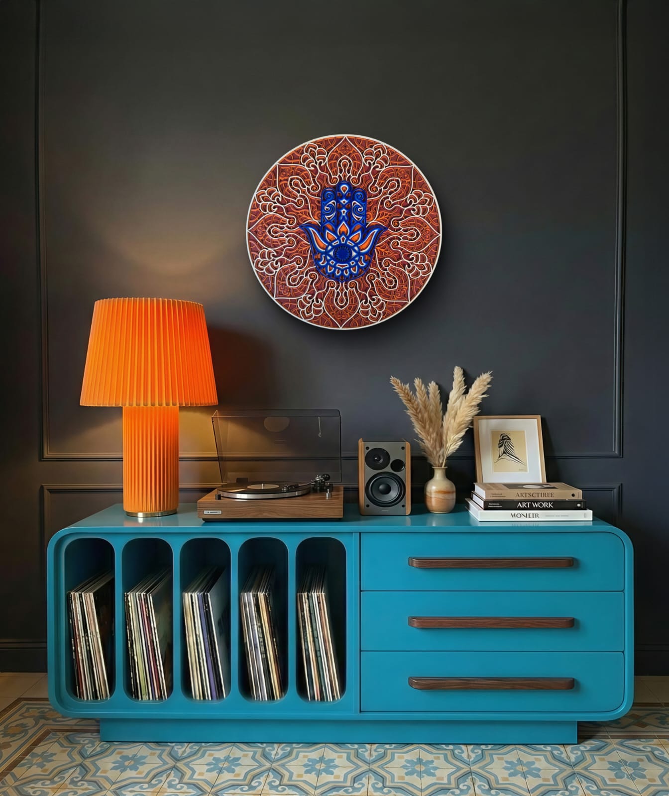 Hamsa Mandala Wall Art – Spiritual 3D Décor