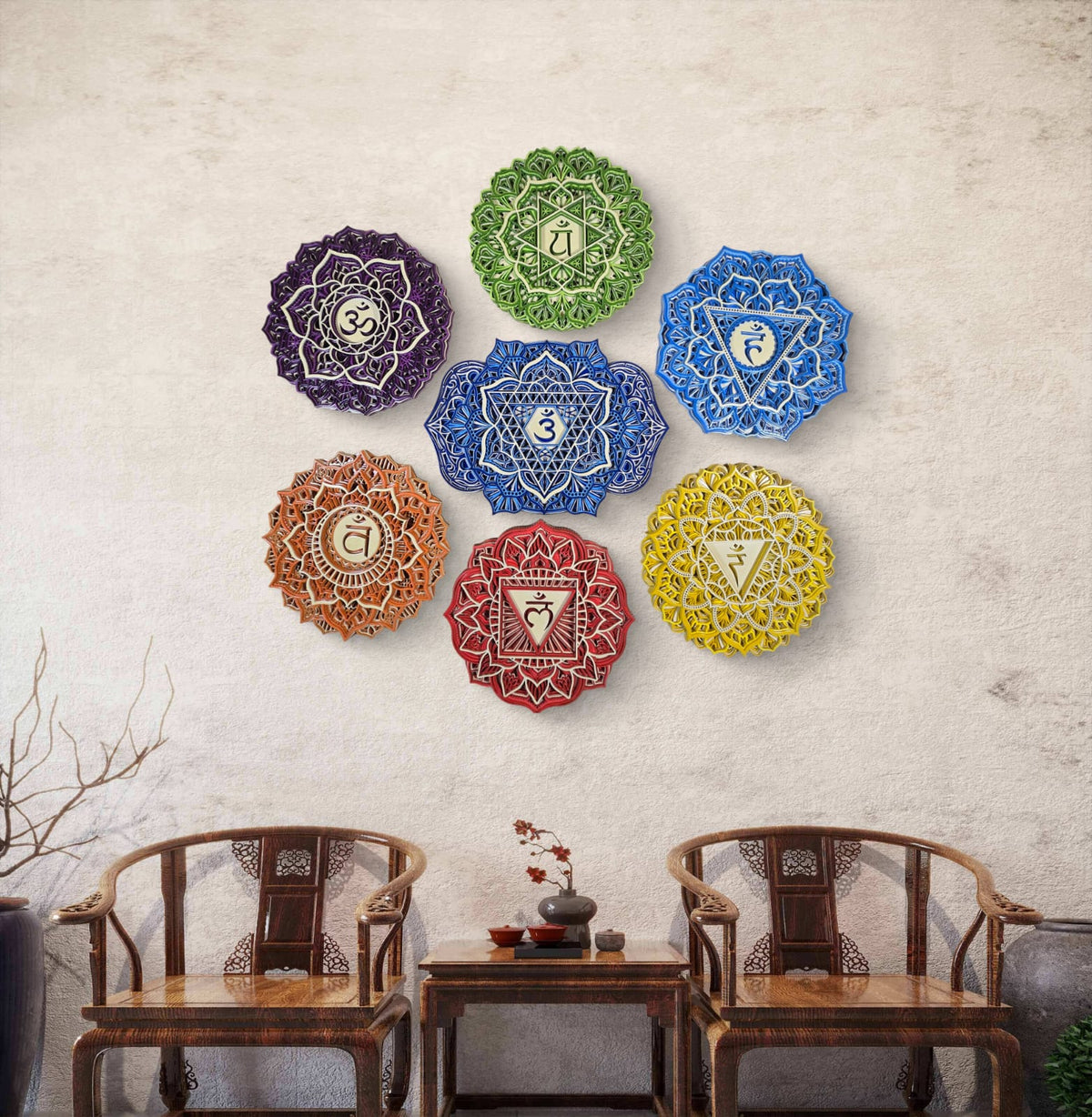 7 Chakra Mandala Wall Art Set – 7 Chakra Décor