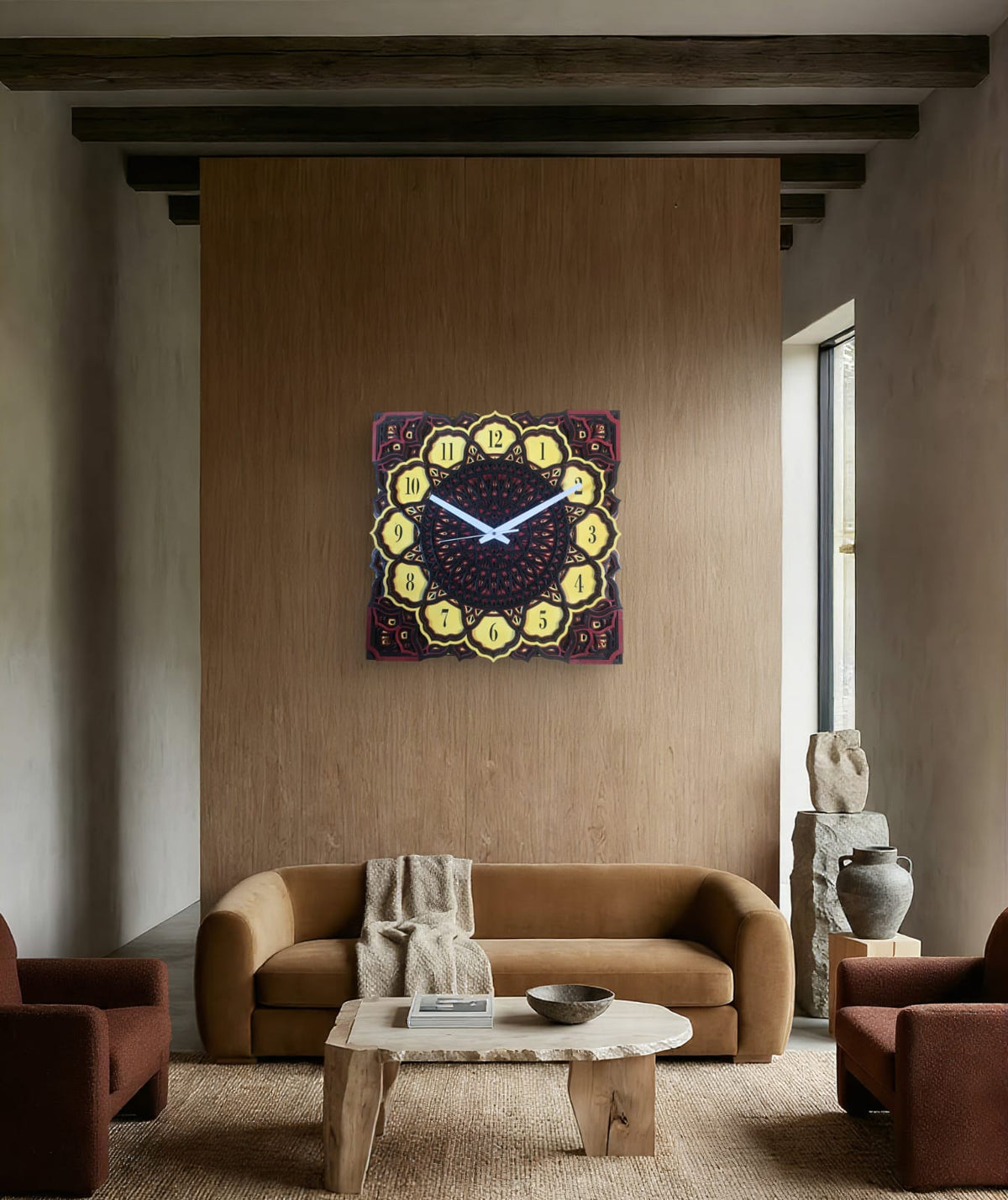 Eternal Mandala Wall Clock – Handcrafted Decorative Wall Art