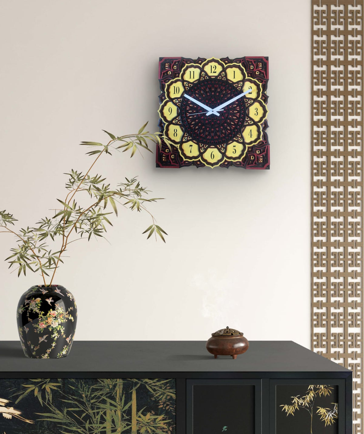Eternal Mandala Wall Clock – Handcrafted Decorative Wall Art