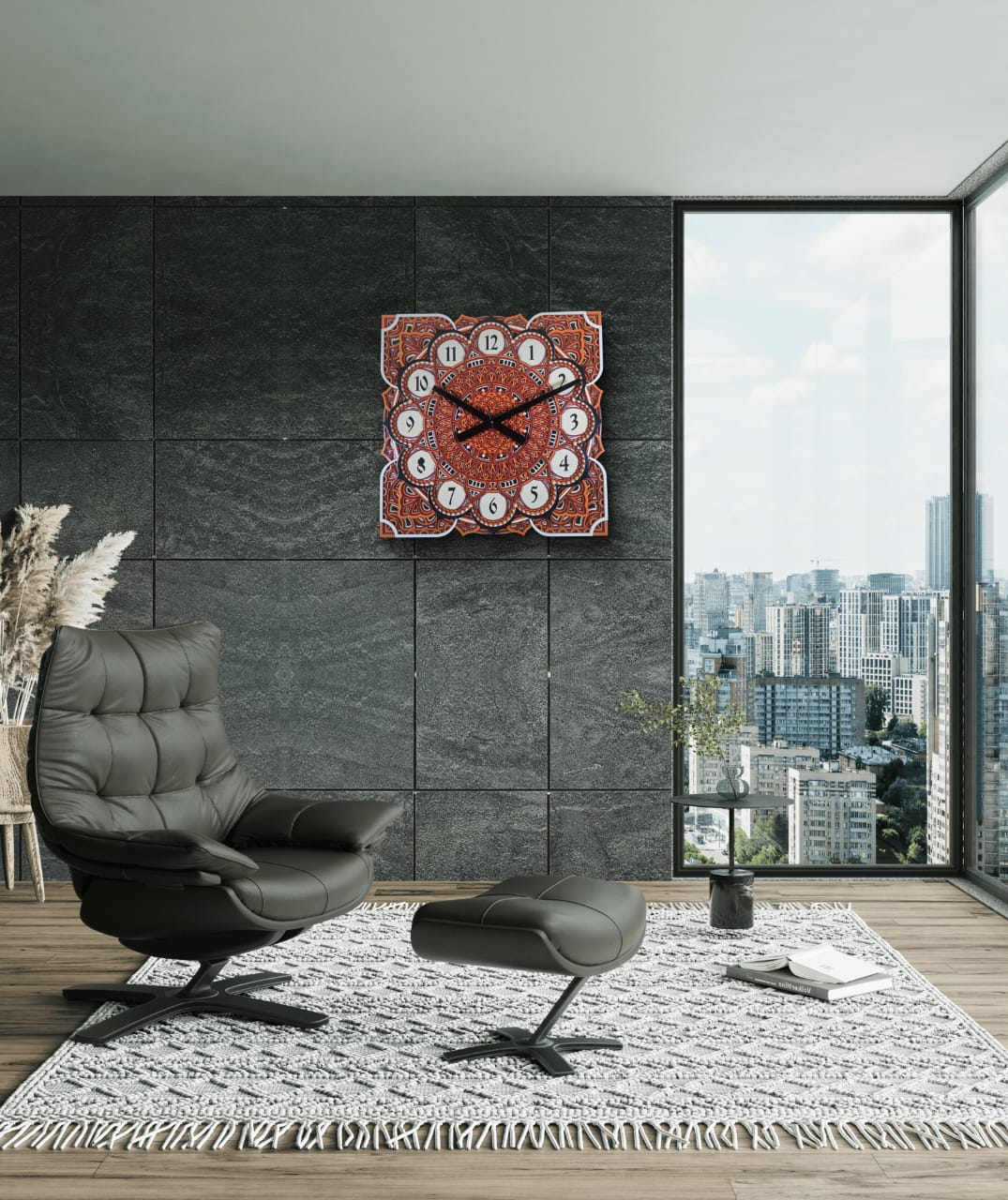Samay Chakra Wooden Mandala Wall Clock – Geometric Décor