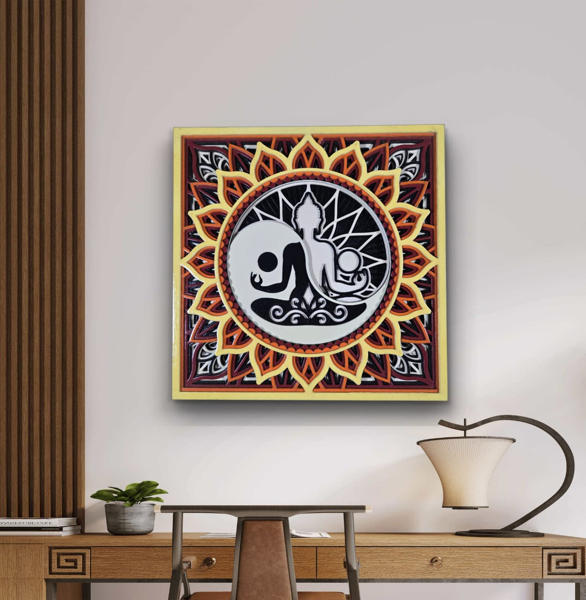 Soul Balance Wooden Wall Art – Layered Spiritual Décor