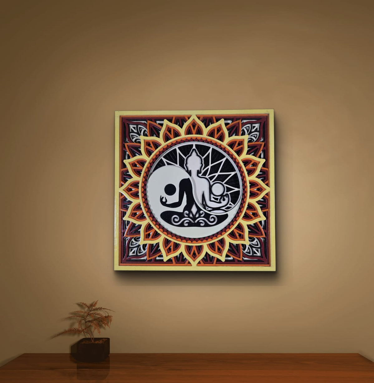 Soul Balance Wooden Wall Art – Layered Spiritual Décor