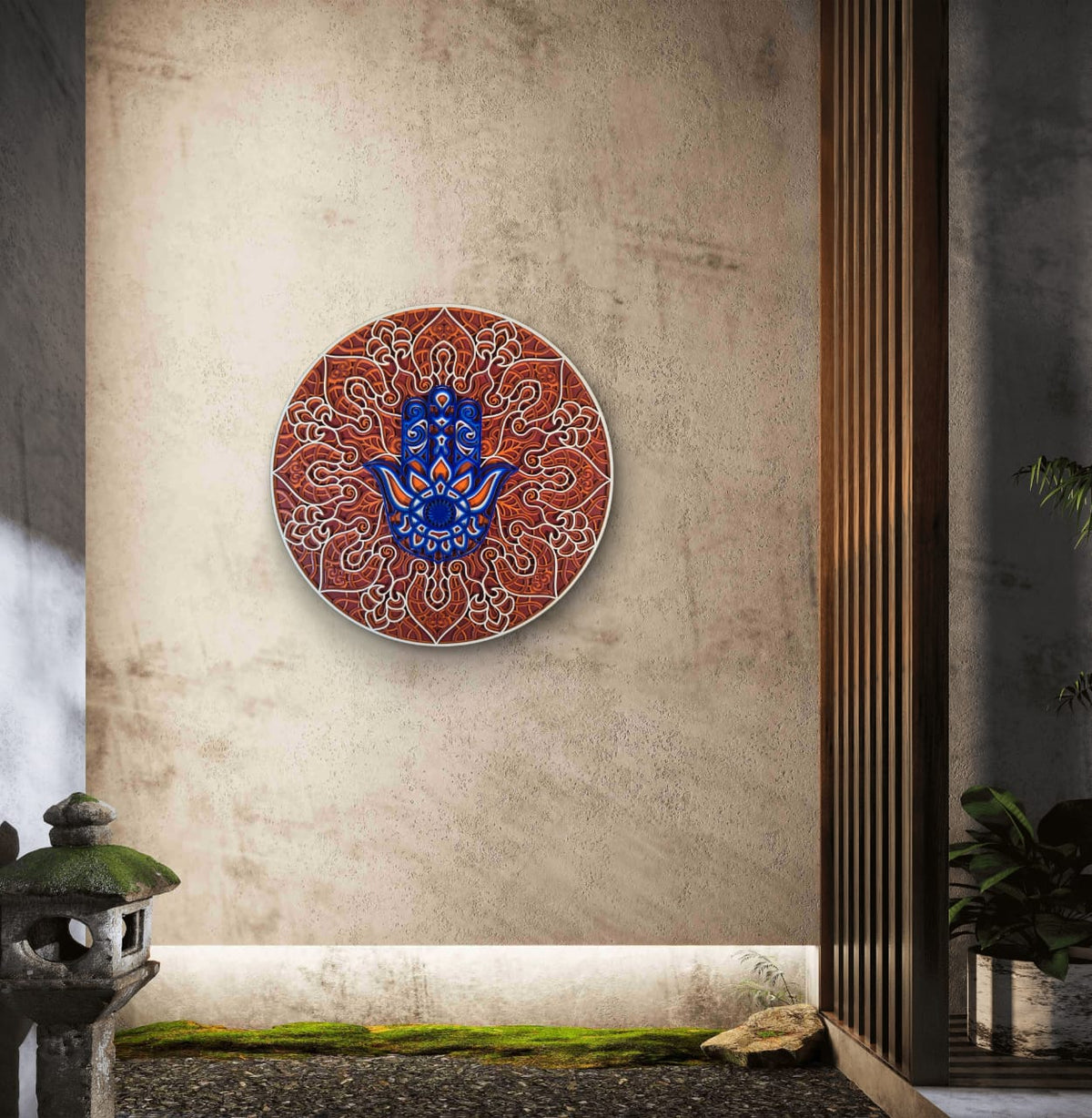 Hamsa Mandala Wall Art – Spiritual 3D Décor