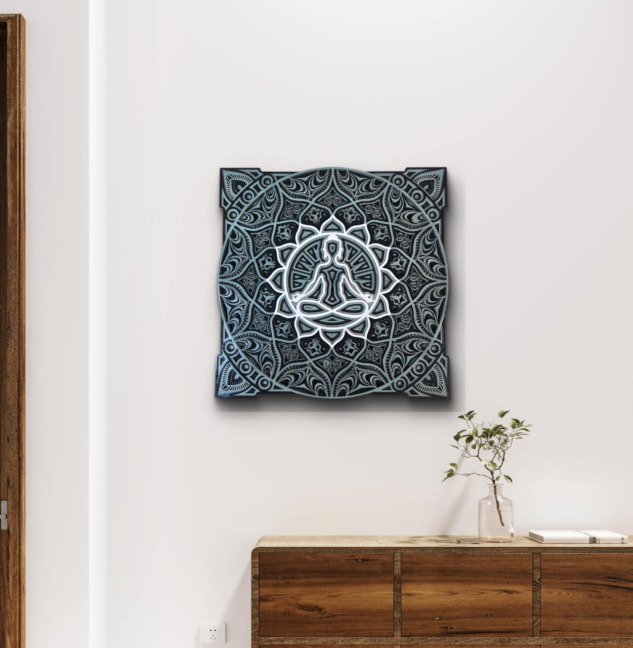 Zen Aura Meditative Wooden Mandala Wall Art