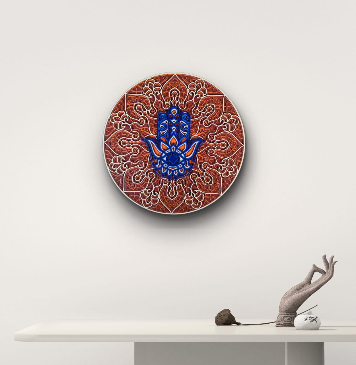 Hamsa Mandala Wall Art – Symbol of Protection & Positive Energy