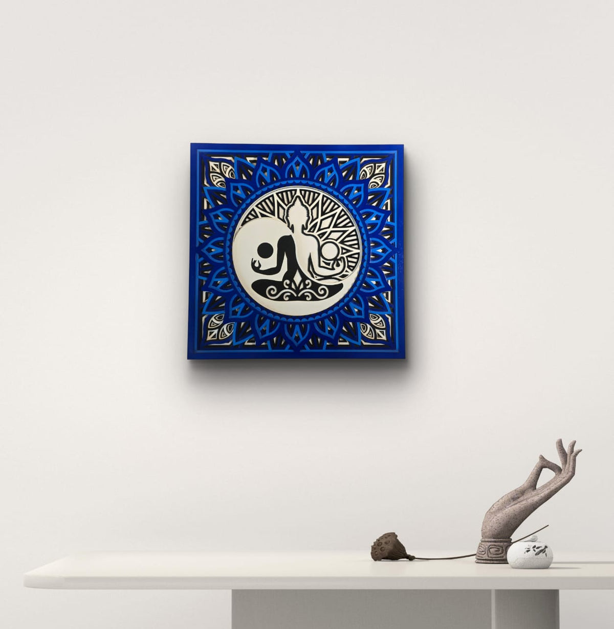 Tatva Harmony Yin Yang Buddha Wooden Mandala Wall Art