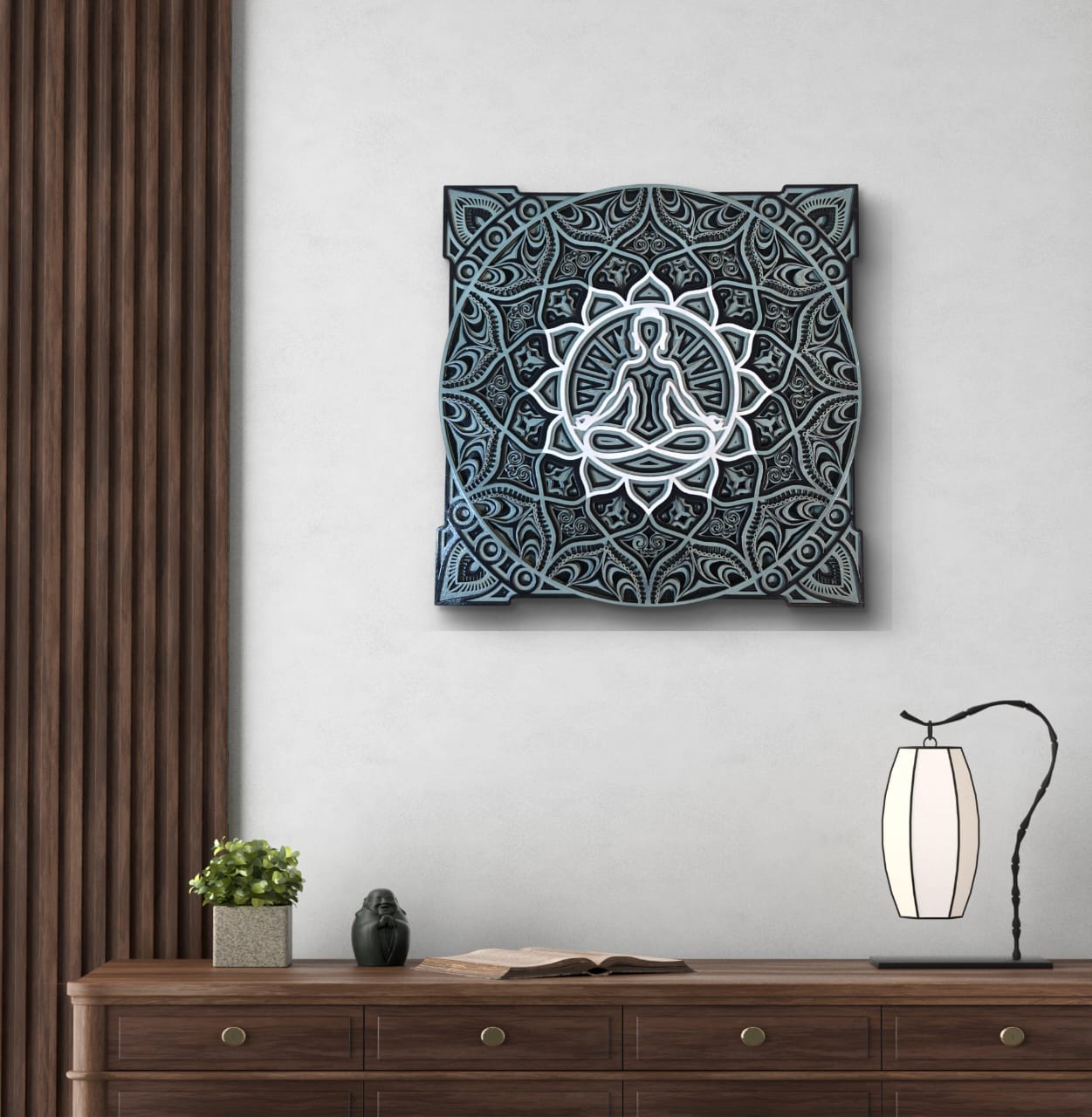 Zen Aura Meditative Wooden Mandala Wall Art