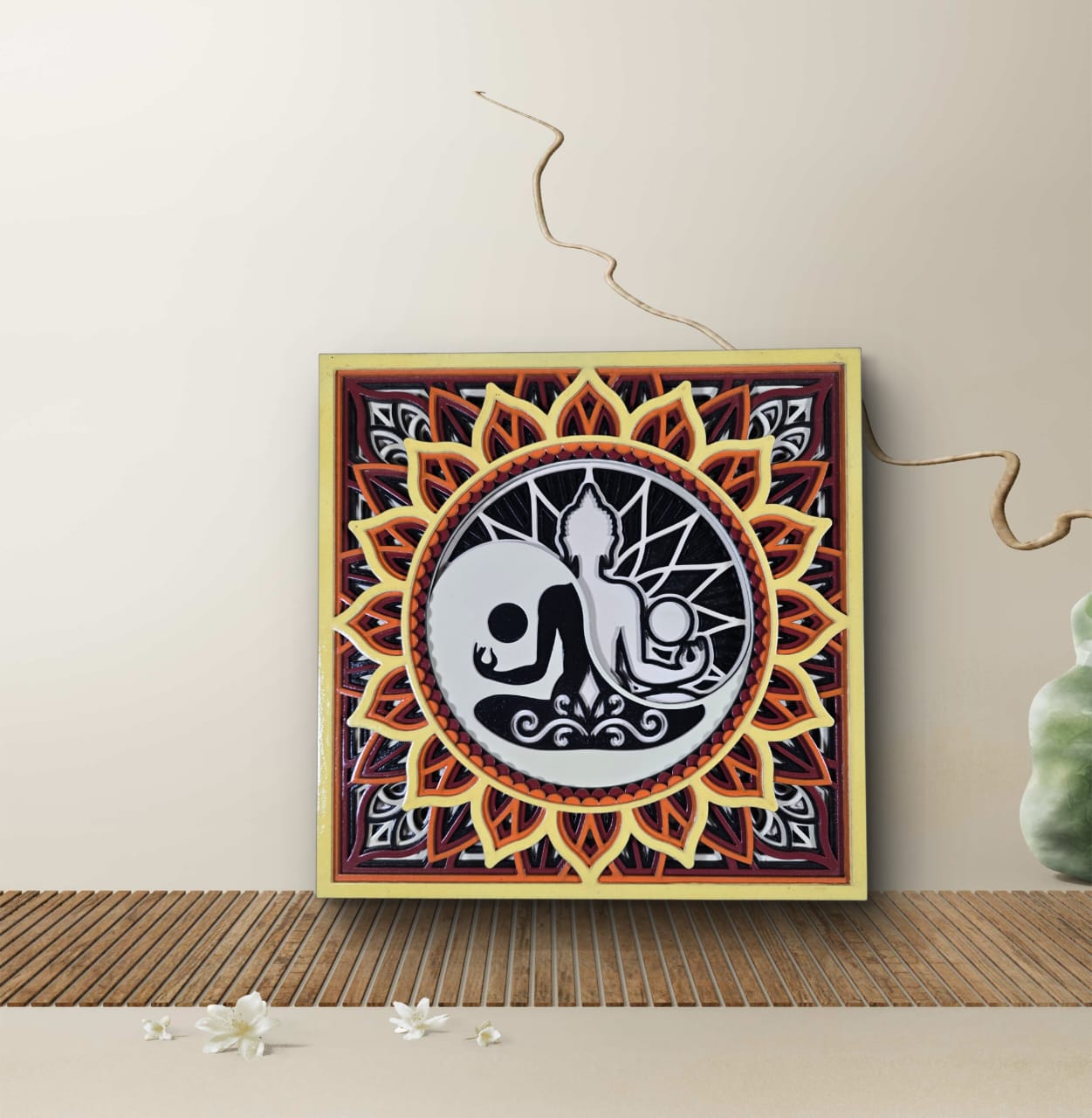 Soul Balance Wooden Wall Art – Layered Spiritual Décor