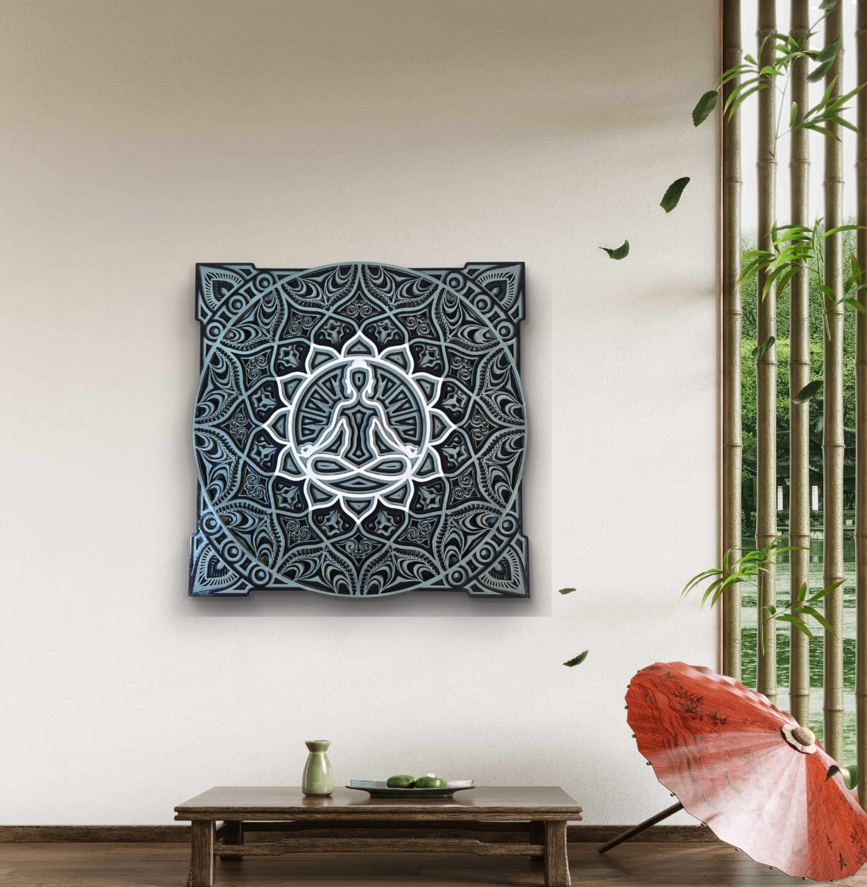 Zen Aura Meditative Wooden Mandala Wall Art