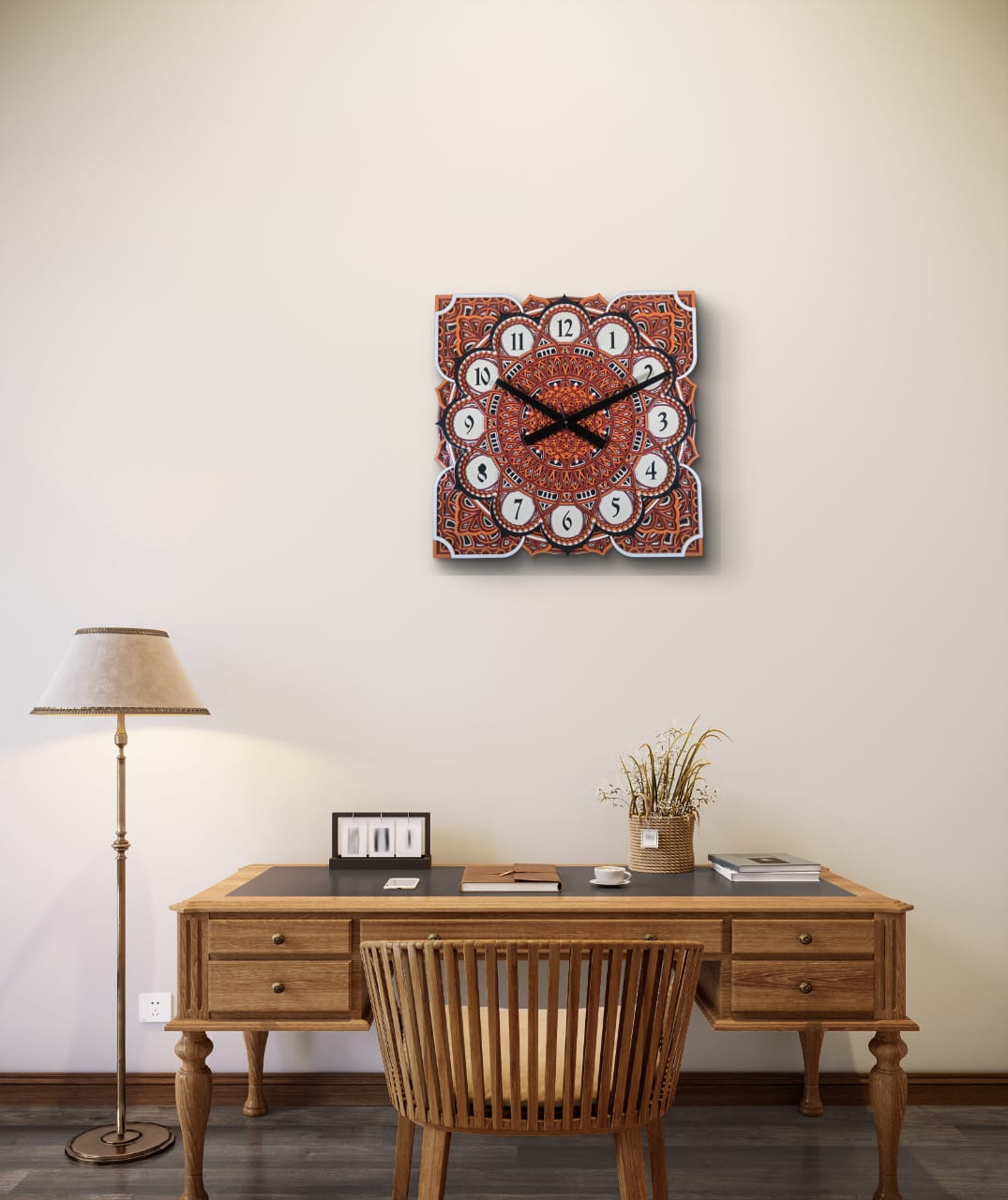 Samay Chakra Wooden Mandala Wall Clock – Geometric Décor