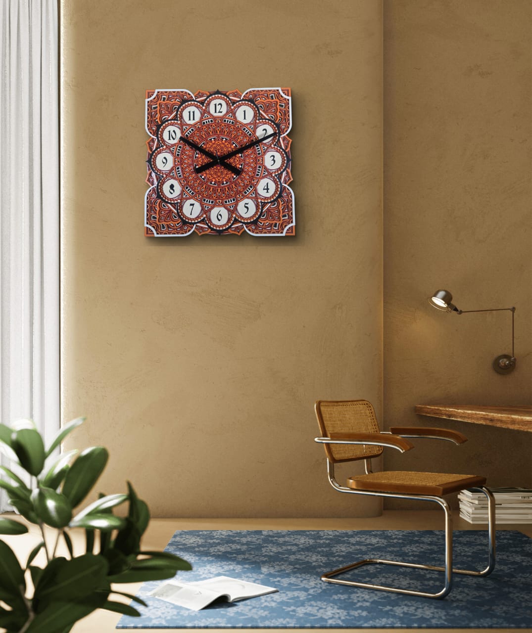 Samay Chakra Wooden Mandala Wall Clock – Geometric Décor