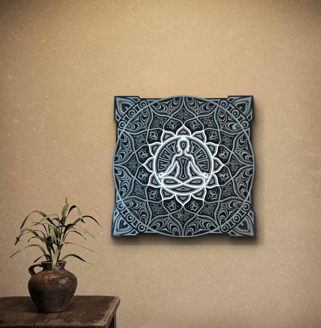 Zen Aura Meditative Wooden Mandala Wall Art