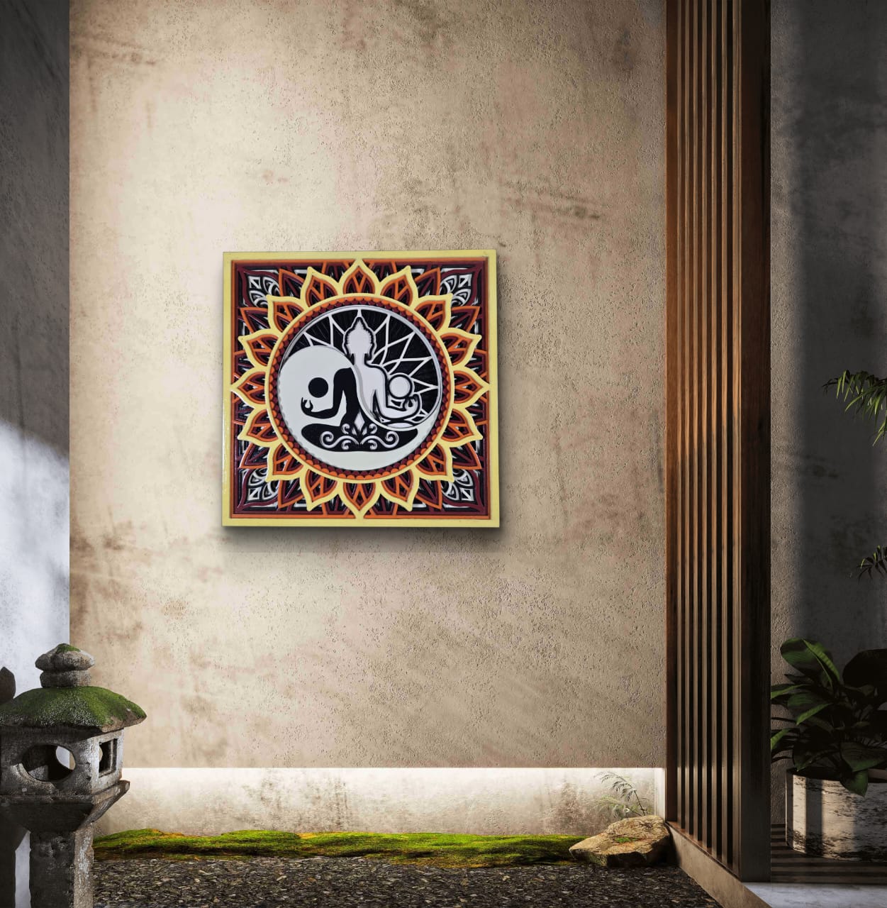 Soul Balance Wooden Wall Art – Layered Spiritual Décor