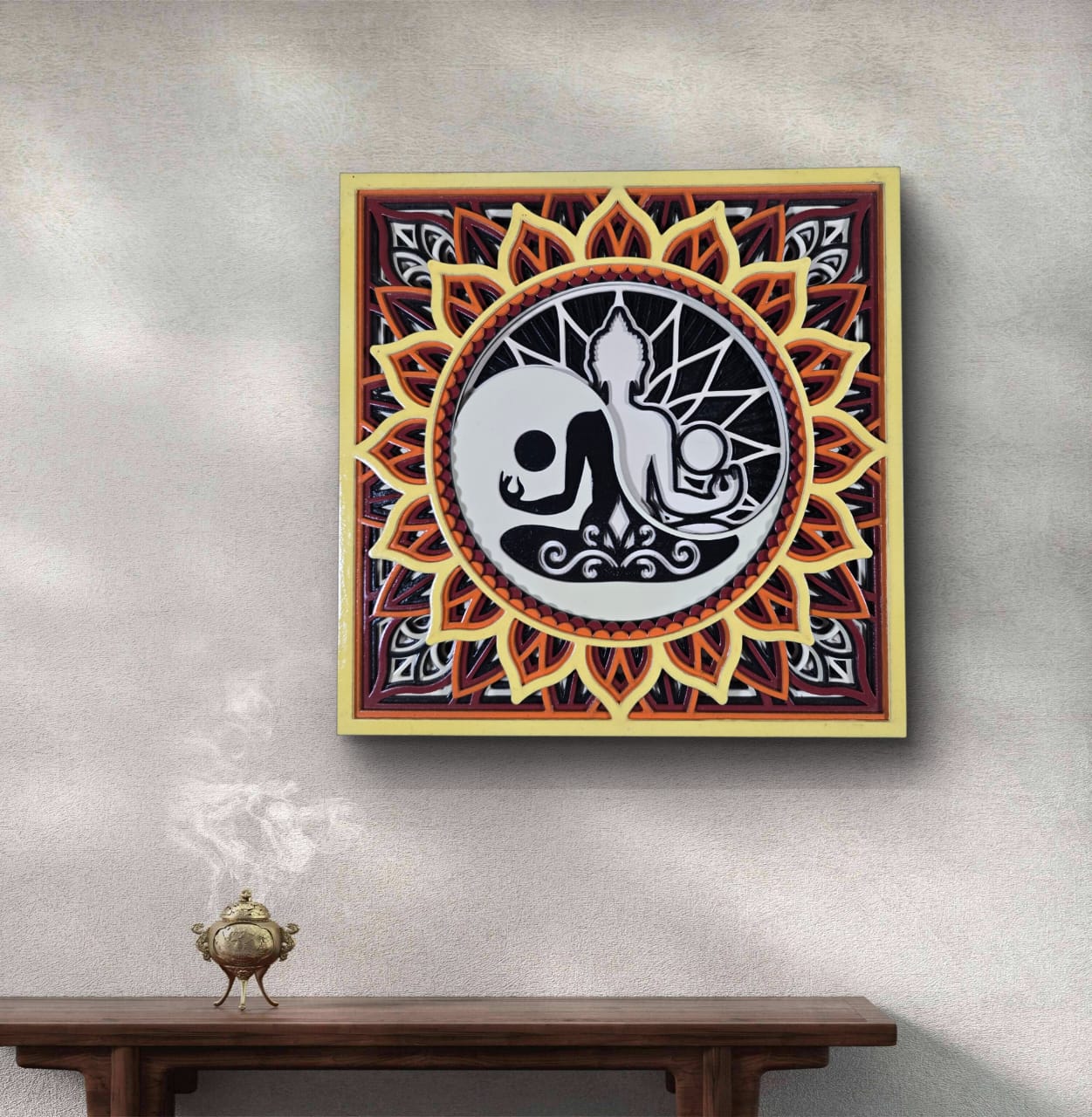 Soul Balance Wooden Wall Art – Layered Spiritual Décor