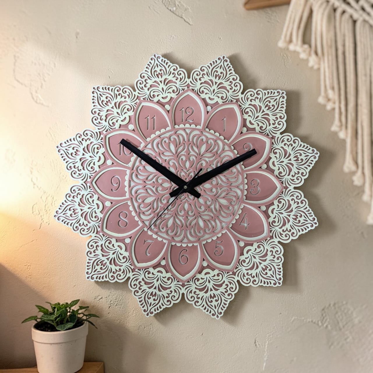 Blush Blossom Wall Clock