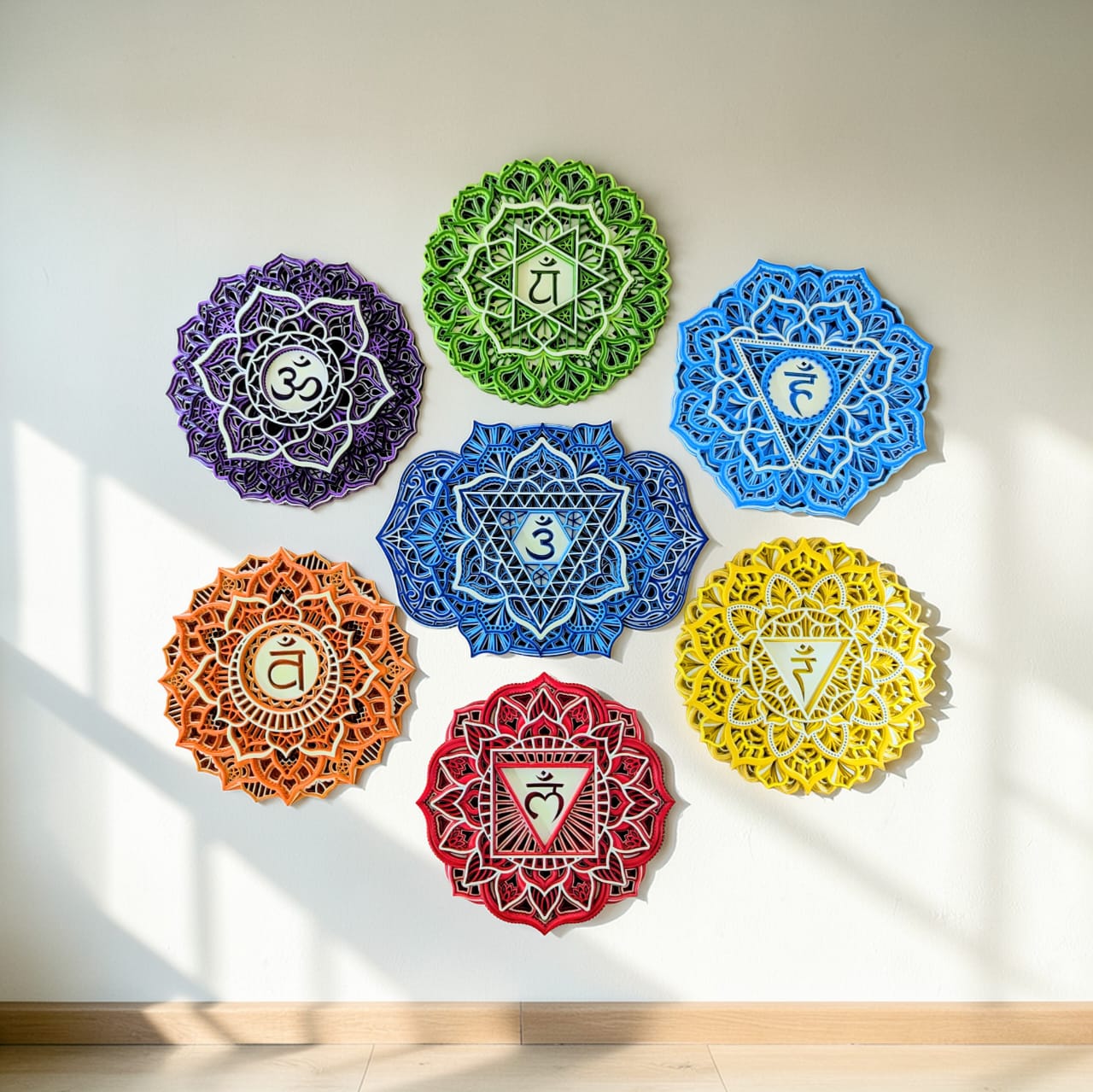 7 Chakra Mandala Wall Art Set – 7 Chakra Décor