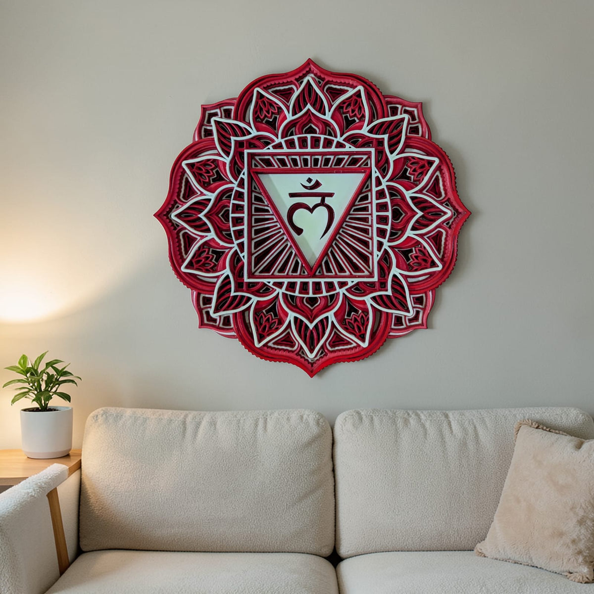 Root Chakra Wooden Mandala Wall Art – Muladhara Décor
