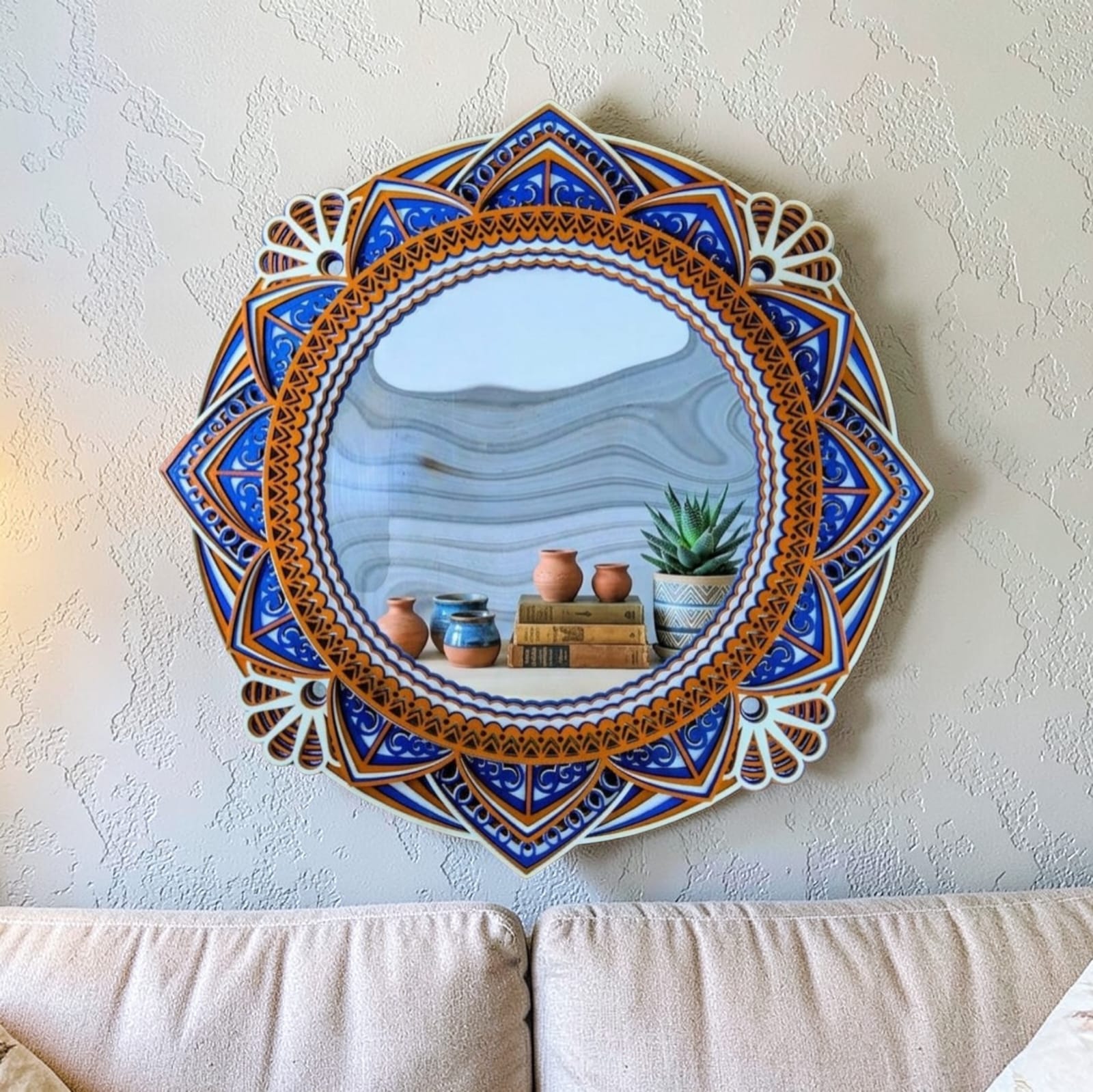 Royal Azure Mandala Mirror Wall Art