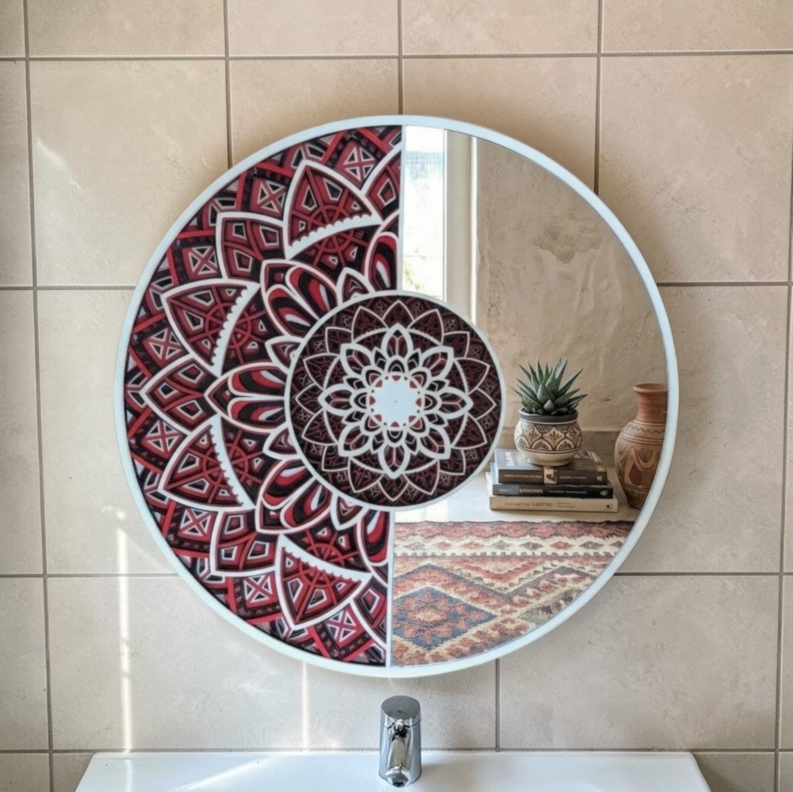 Crimson Eclipse Designer Mirror