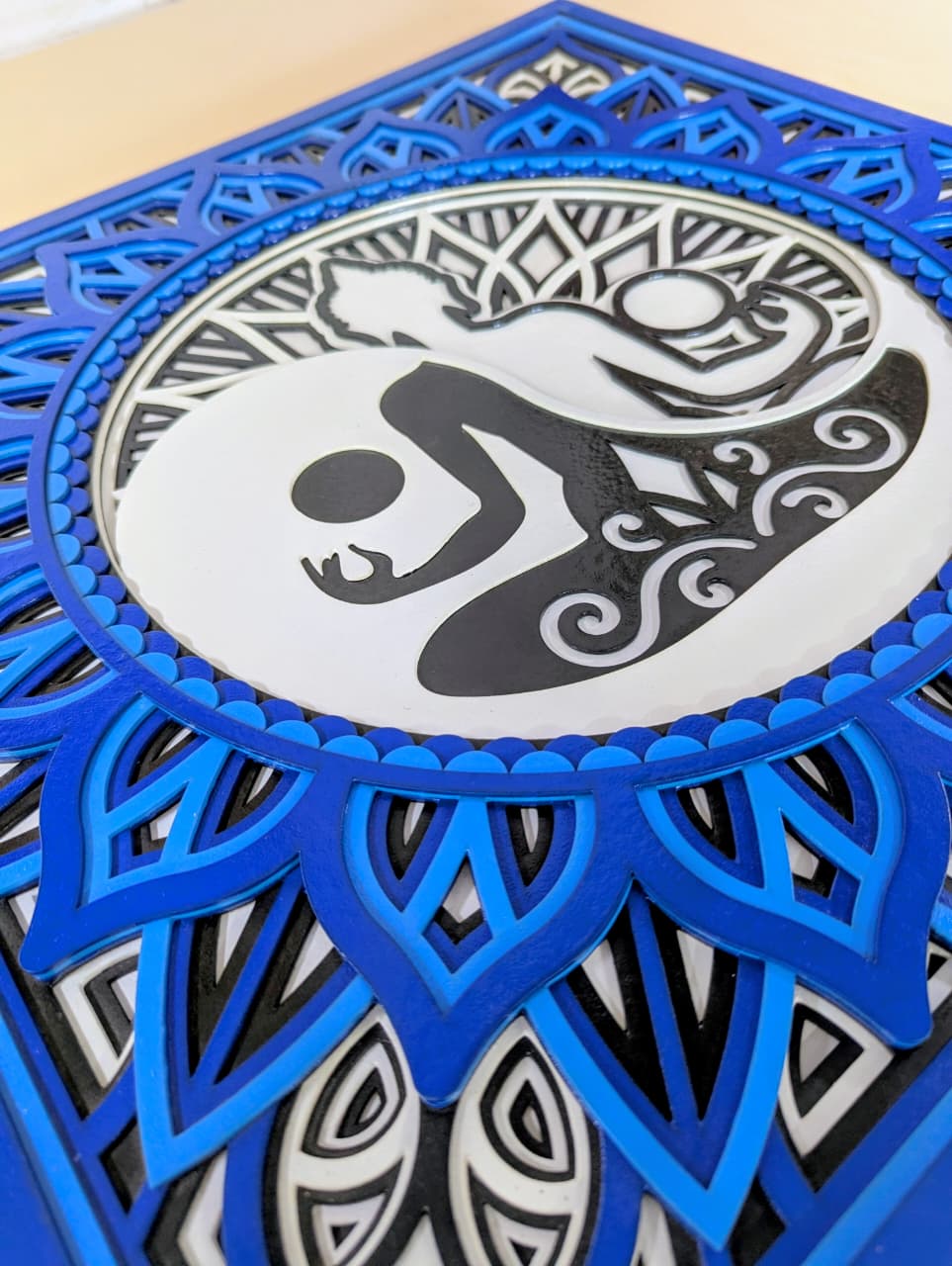 Tatva Harmony Yin Yang Buddha Wooden Mandala Wall Art