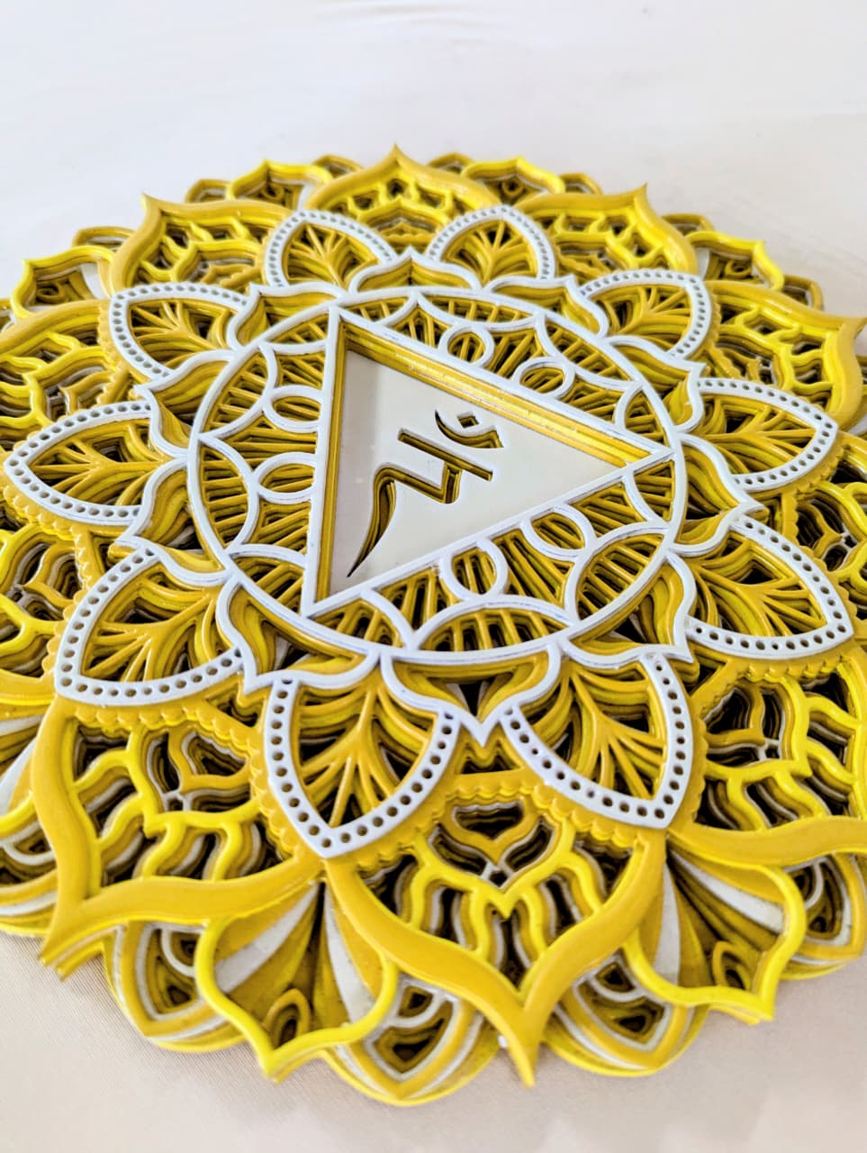 Golden Chakra Mandala Wall Art – Solar Plexus Chakra (Manipura)