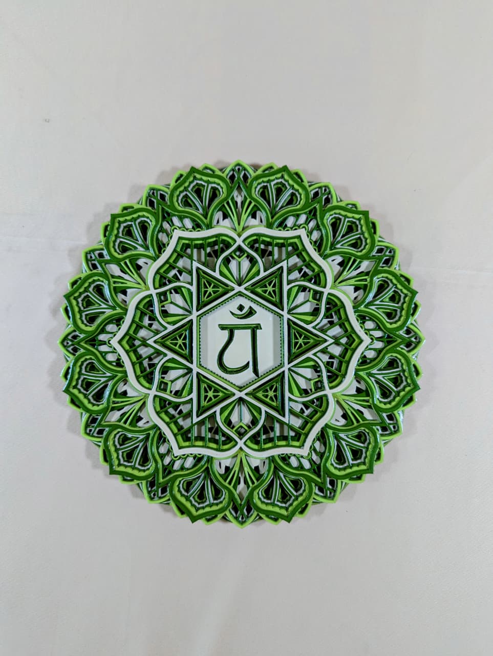 Heart Chakra Mandala Wall Art – Green Anahata Décor