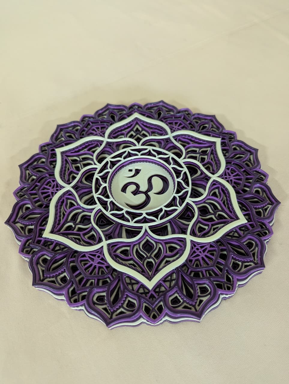 Crown Chakra Wooden Mandala Wall Art – Sahasrara Décor