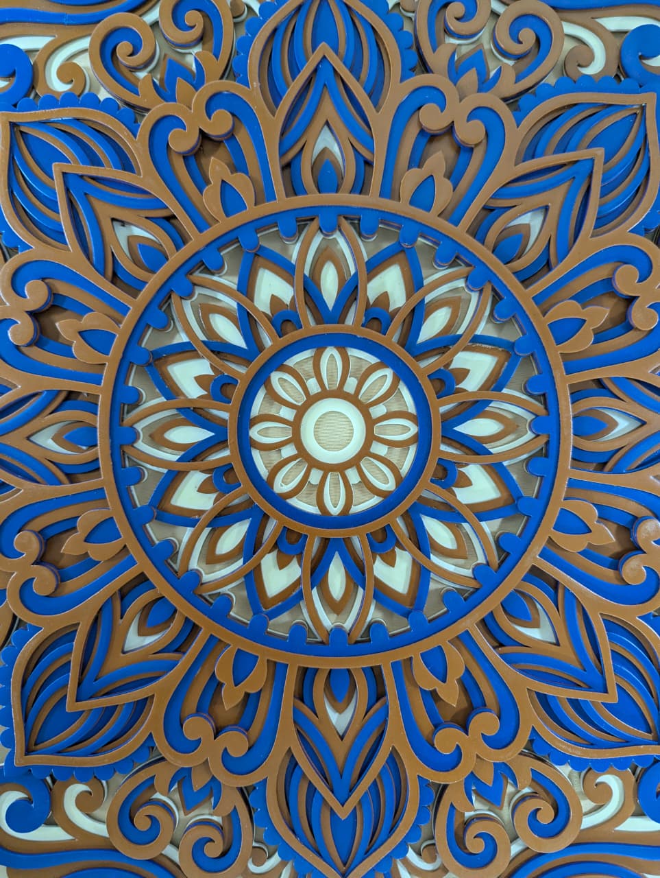 Neelambara Mandala Wall Art – Blue & Gold 3D Décor