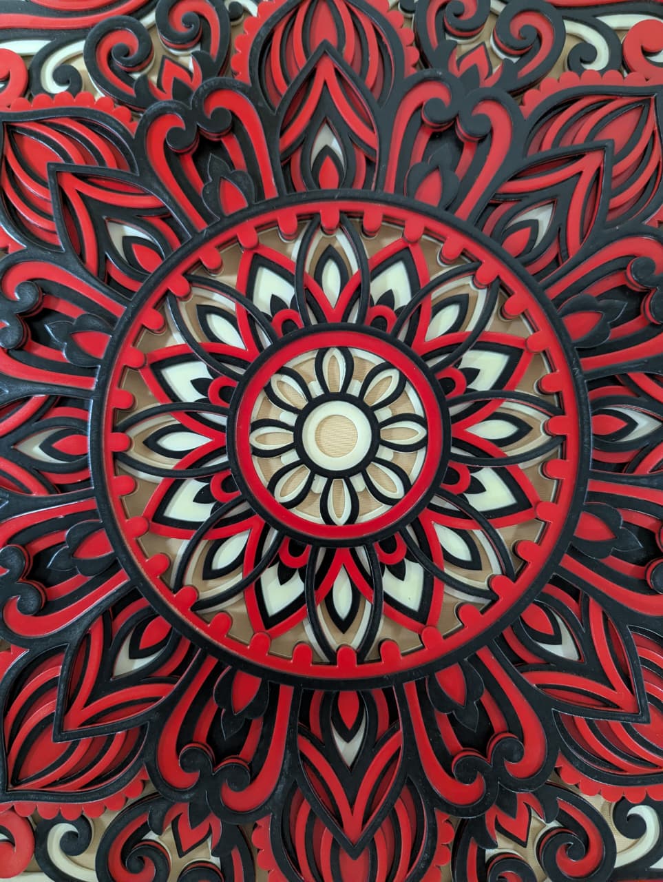 Agnira Mandala Wall Art – Red 3D Decorative Art