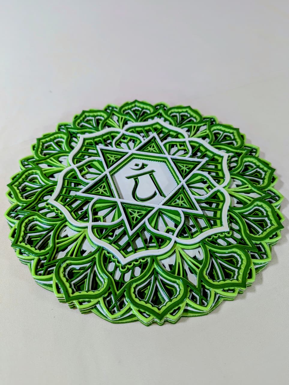 Heart Chakra Mandala Wall Art – Green Anahata Décor