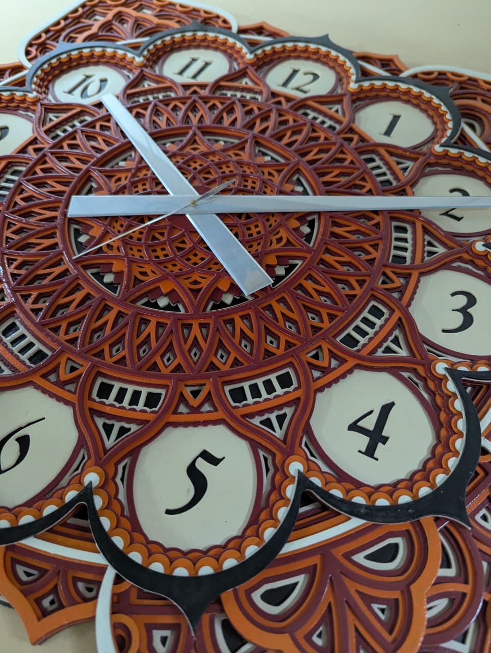 Sunburst Mandala Wall Clock