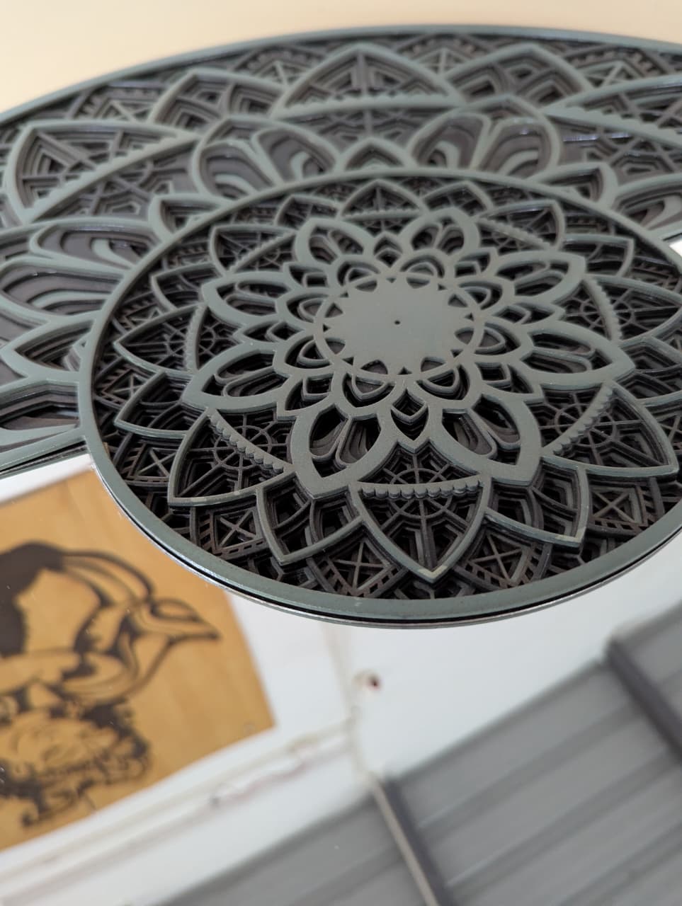 Eclipse Mandala Mirror – Modern Half-Mandala Wall Art