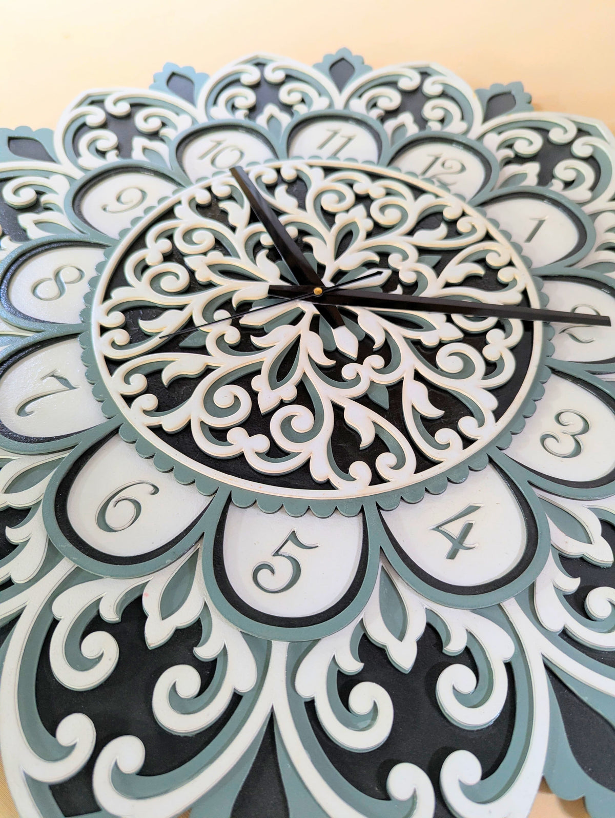 Flora Samay Wooden Mandala Wall Clock – Floral Décor