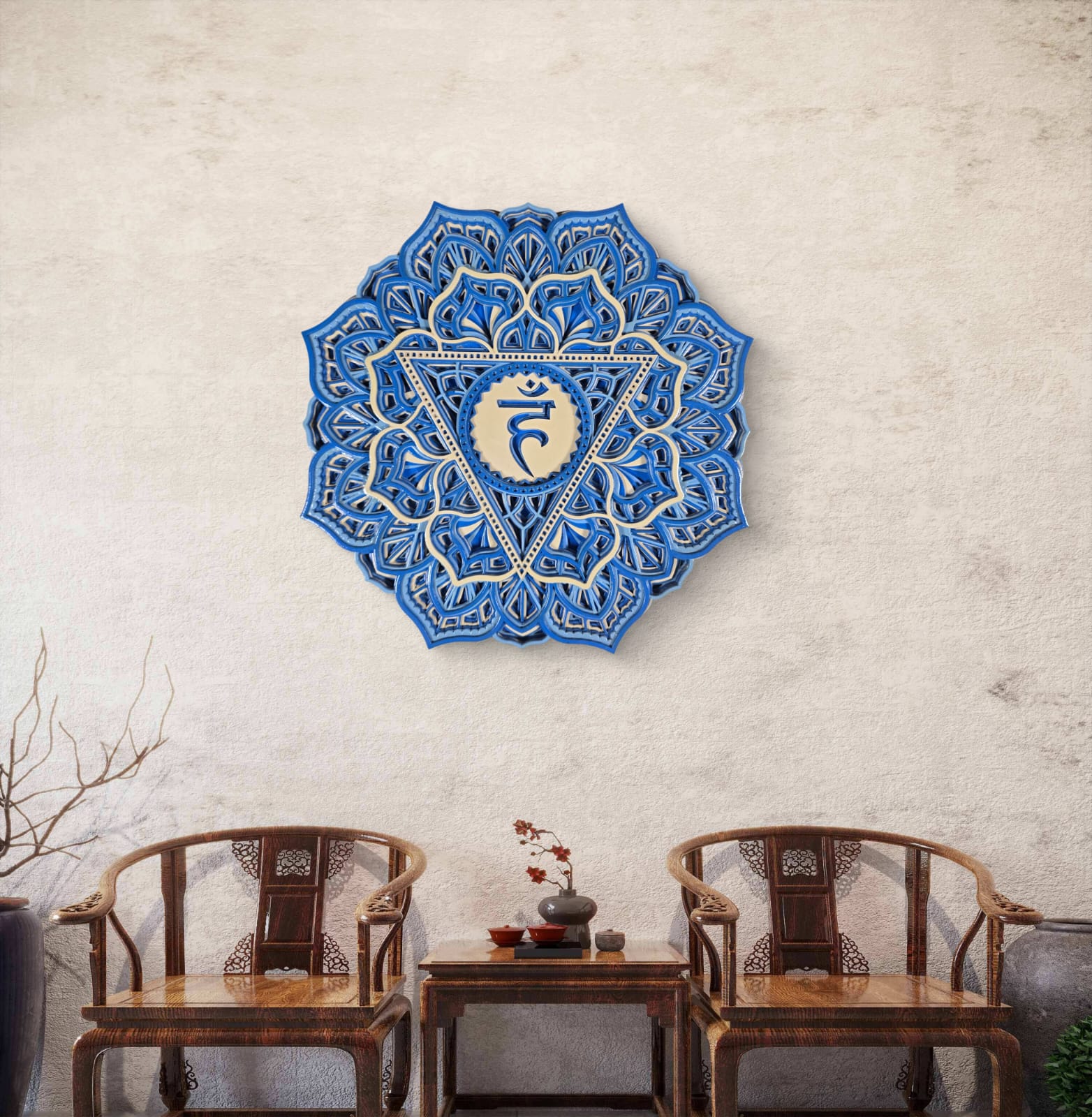 Blue Chakra Mandala Wall Decor (Vishuddha)