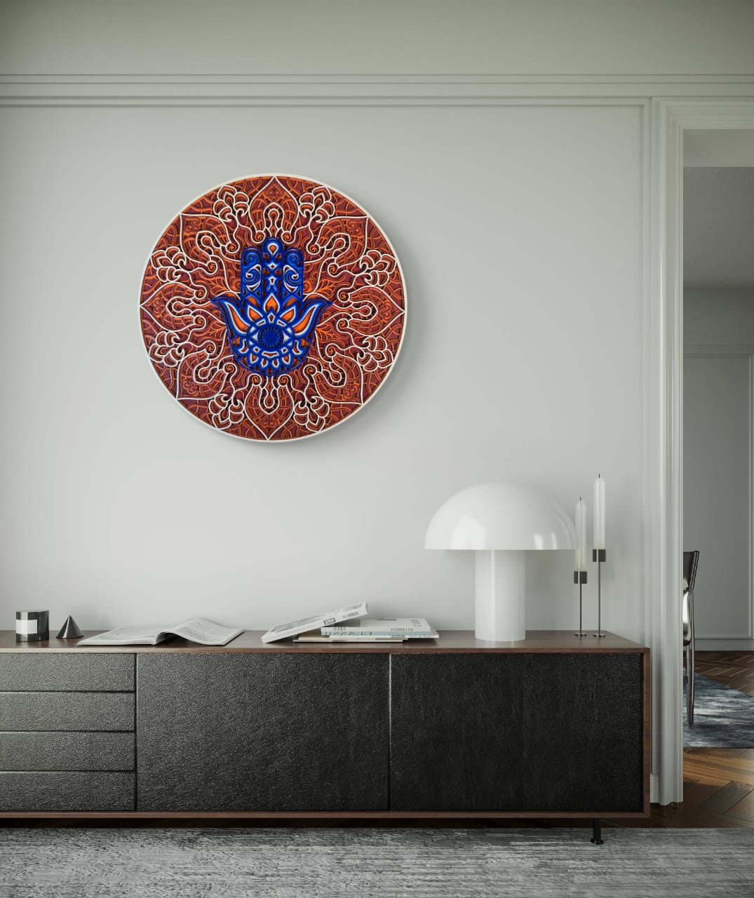 Hamsa Mandala Wall Art – Symbol of Protection & Positive Energy