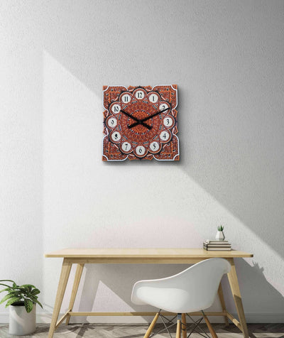 Samay Chakra Wooden Mandala Wall Clock – Geometric Décor