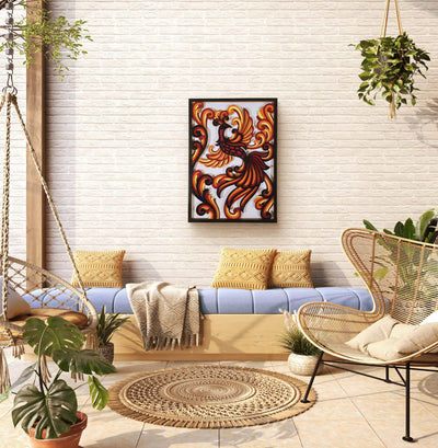 Phoenix Ascend – Handcrafted Wooden Mandala Wall Art