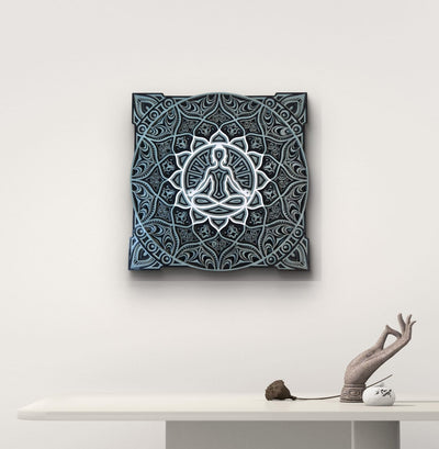 Zen Aura – Meditative Wooden Mandala Wall Art