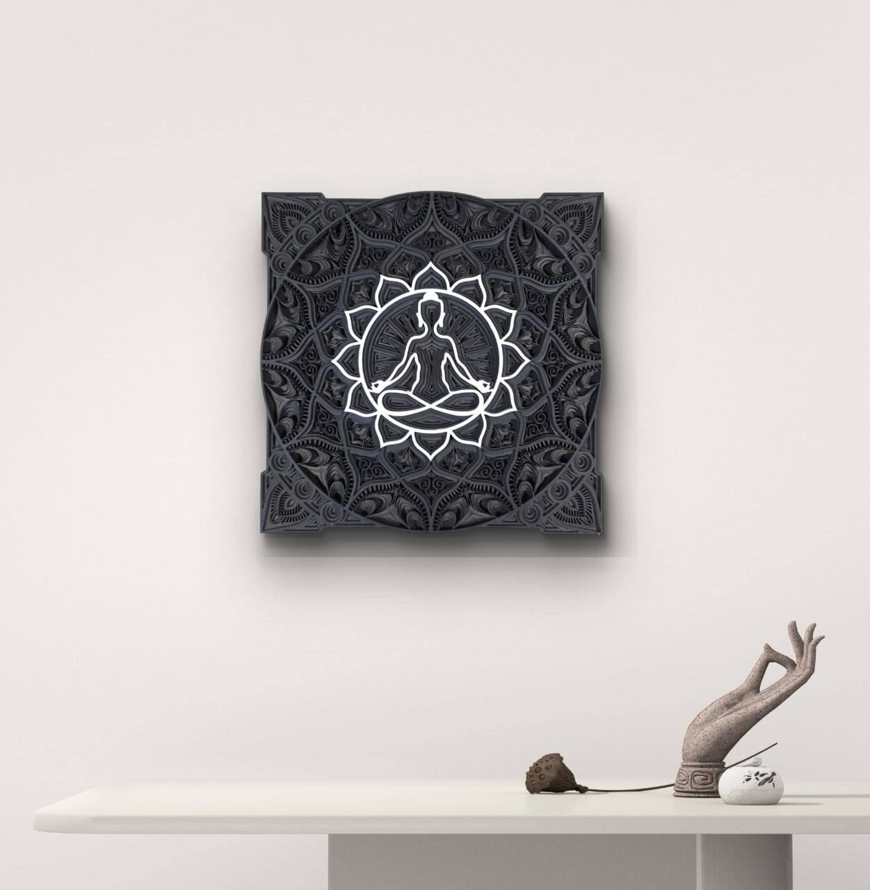 Zen Aura – Meditative Wooden Mandala Wall Art