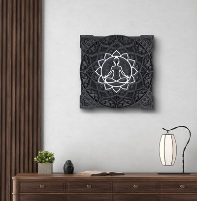 Zen Aura – Meditative Wooden Mandala Wall Art