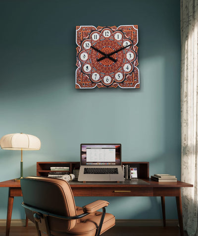 Samay Chakra Wooden Mandala Wall Clock – Geometric Décor