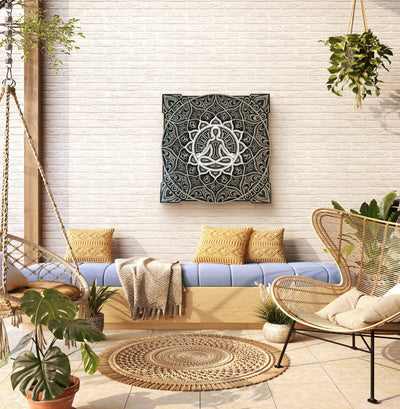 Zen Aura – Meditative Wooden Mandala Wall Art