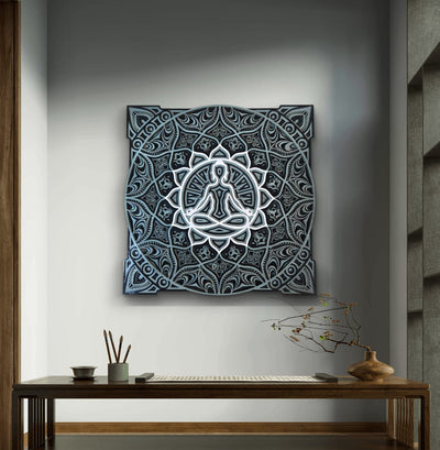 Zen Aura – Meditative Wooden Mandala Wall Art